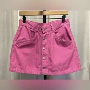 Free People  Ray Cord Mini Skirt in Pink Frosting | size 6